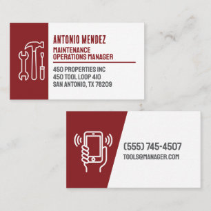 Carte de visite avec logo de marteau de maintenanc