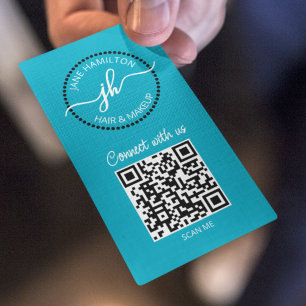 Carte de visite avec logo rond QR Code