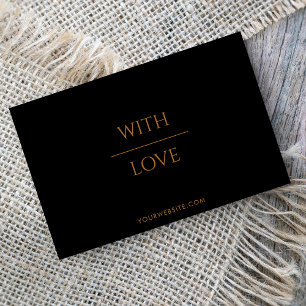 Carte De Visite Avec Love Black & Gold Script Merci bon
