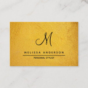 Carte de visite avec monogramme dans un style simp