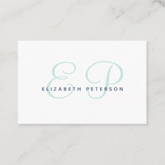 Carte de visite avec monogramme dans un style simp