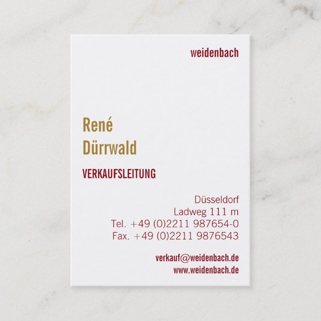 Carte De Visite Avec monogramme en portrait (Devant)
