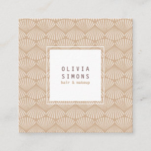 Carte de visite avec motif de coquillages rétro.