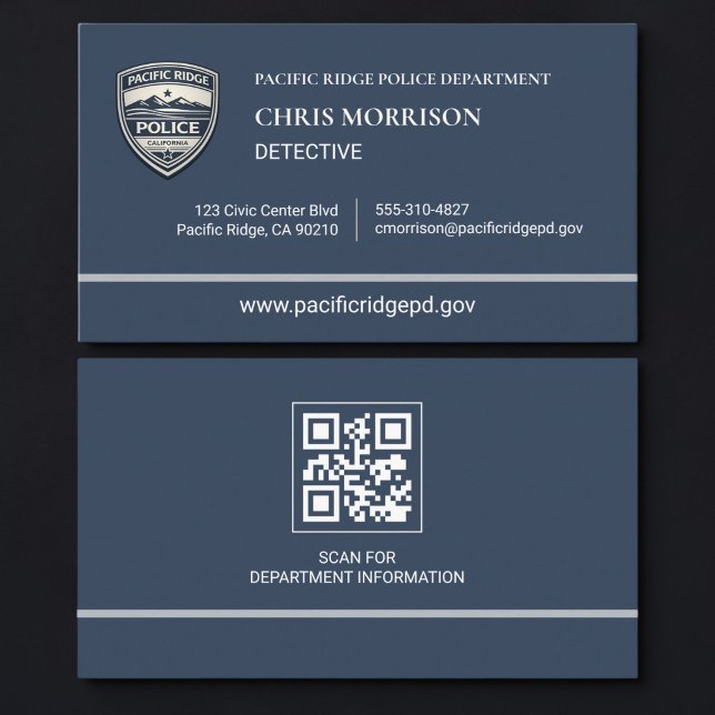 Carte de visite avec QR code pour policier (Créateur téléchargé)