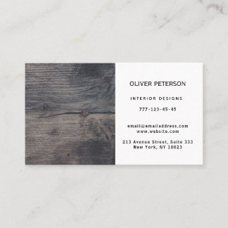 Carte de visite avec texture bois.