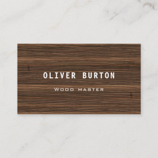 Carte de visite avec texture de bois.