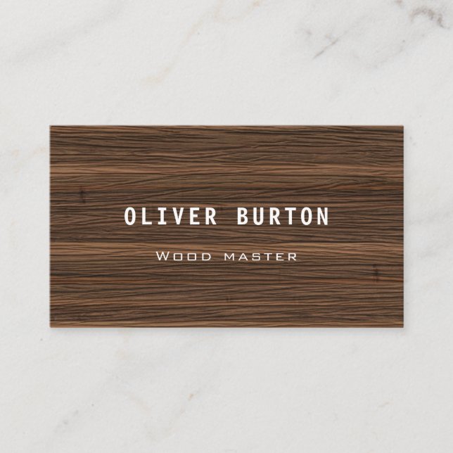Carte de visite avec texture de bois. (Devant)