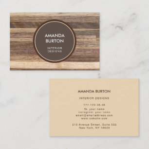 Carte de visite avec texture de bois.