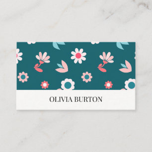Carte de visite avec un fond aquarelle floral