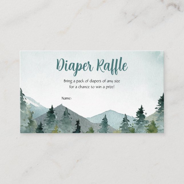 Carte De Visite Aventure Attend Baby shower Déchets Raffle (Devant)
