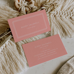 Carte de visite Avery Minimal Blush Peach Soft Cor