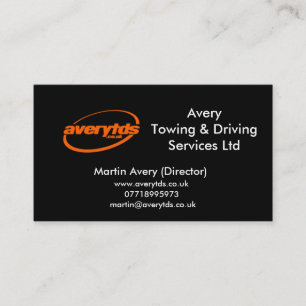 Carte De Visite AveryTowing & Driving Services Ltd