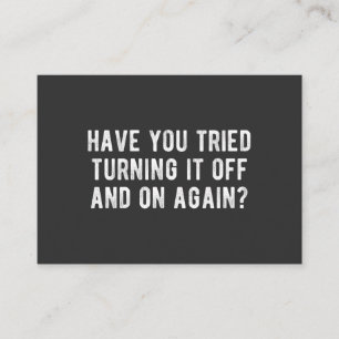 Carte De Visite Avez-Vous Essayé De L'Éteindre Et De Le Redémarrer