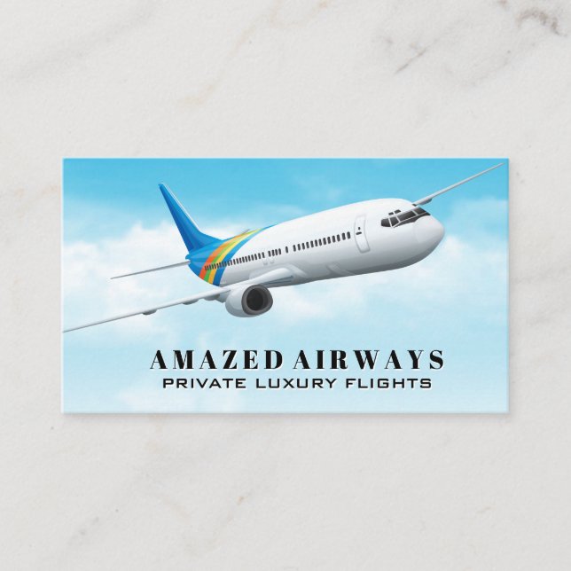 Carte De Visite Avion aérien commercial (Devant)
