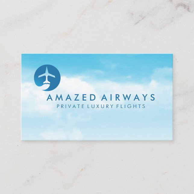Carte De Visite Avion | Agent de bord | Pilote | Ligne aérienne (Devant)