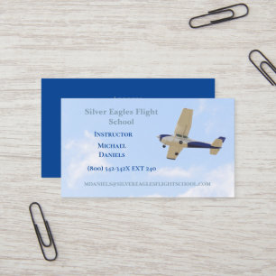 Carte De Visite Avion dans Sky Flight School Instructeur Pilote