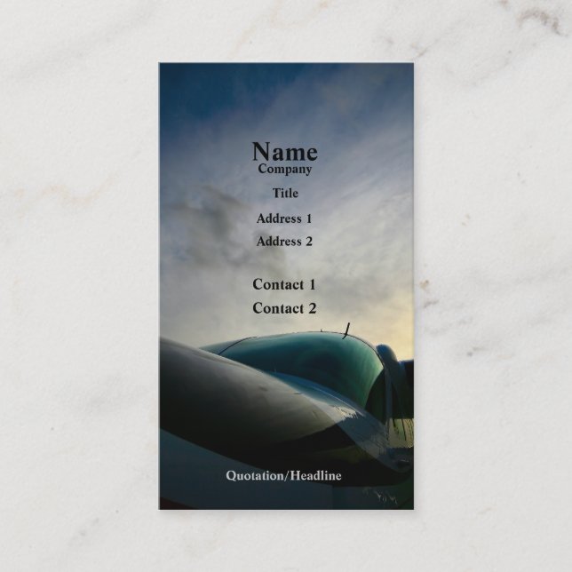 Carte De Visite Avion de cargaison (Devant)