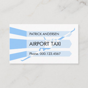 Carte De Visite Avion Décollant Piste d'Aéroport
