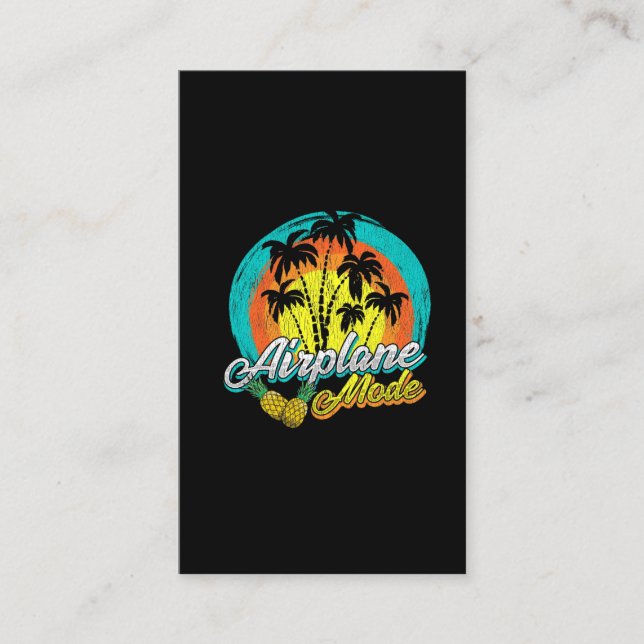 Carte De Visite Avion Lover Voyage Sunset Palm Hawaii Ananas (Devant)