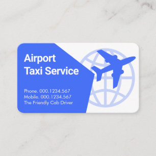 Carte De Visite Avion Taxi Volant Globe