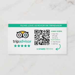 Carte De Visite Avis Tripadvisor   Merci de code QR professionnel