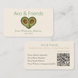 Carte De Visite Avo et amis Logo Avocado Aliments sains -