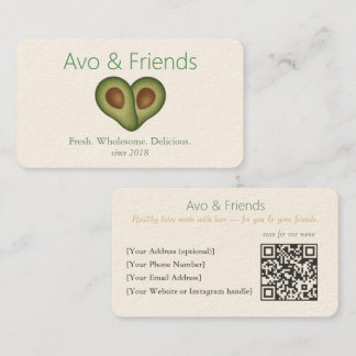 Carte De Visite Avo et amis | Logo Avocado Aliments sains -