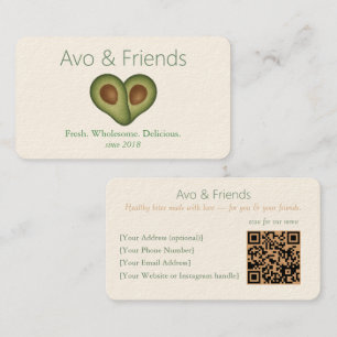 Carte De Visite Avo et amis   Logo Avocado Aliments sains -