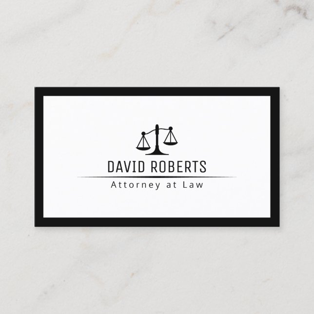 Carte De Visite Avocat à la frontière de Law Plain (Devant)