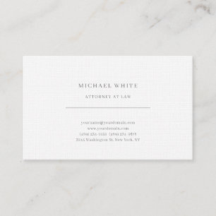 Carte De Visite Avocat à la Loi Linge Minimaliste Classique Pro