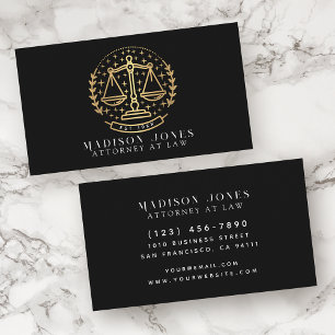 Carte De Visite Avocat à Law Black Lawyer Business