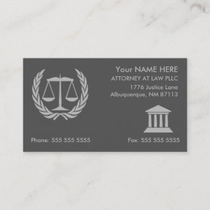 Carte De Visite Avocat à Law Modern Grey