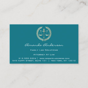 Carte De Visite Avocat à l'échelle or de droit Personnalisé Turquo