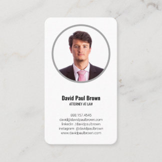 Carte de visite Avocat avec Photo & QR Code