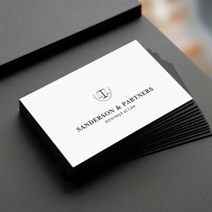 Carte De Visite Avocat classique luxe blanc cabinet d'avocat avoca