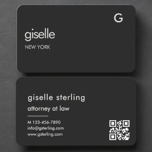 Carte de visite Avocat Code QR Noir