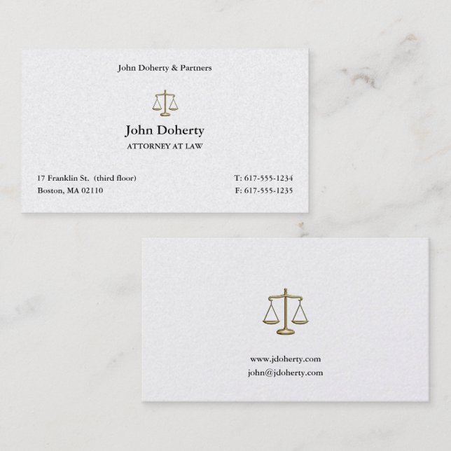 Carte De Visite Avocat de droit | Avocat (Devant / Derrière)