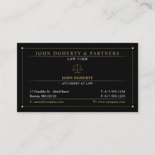 Carte De Visite Avocat de droit   Avocat Black Gold