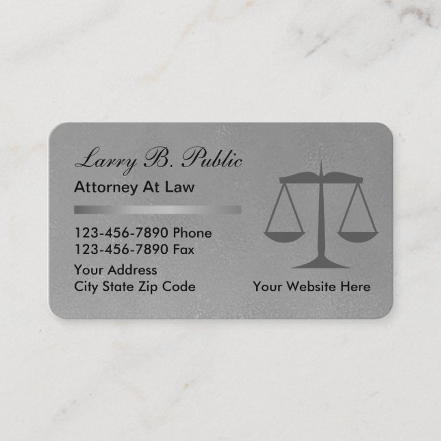Carte De Visite Avocat de droit | Avocat Black Silver (Devant)