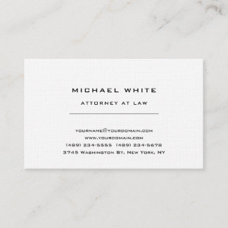 Carte De Visite Avocat de droit Linen Minimaliste Classique Pro