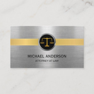 Carte De Visite Avocat de Law Modern Gold & Silver
