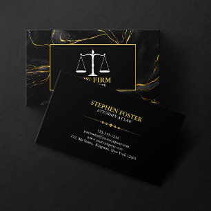 Carte De Visite Avocat de luxe Black Gold Avocat à avocat