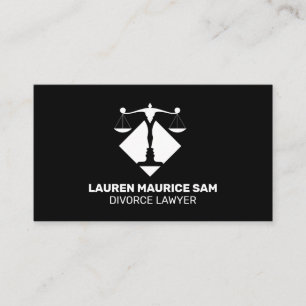 Carte De Visite Avocat Divorce Noire Propre et Minimaliste