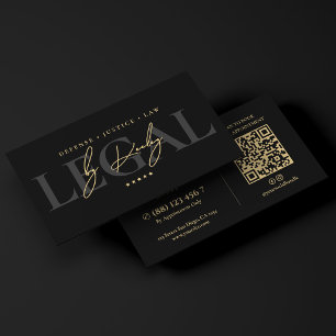 Carte De Visite Avocat élégant au cabinet d'avocats Avocat noir