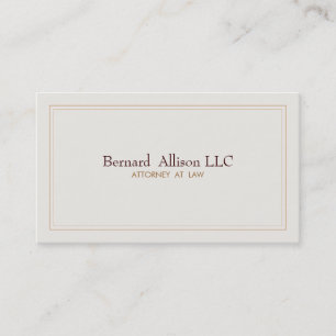 Carte De Visite Avocat élégant Ivory Professionnel Traditionnel