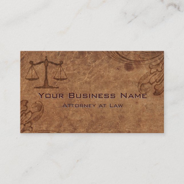 Carte De Visite Avocat en Cuir Embossé à la loi (Devant)