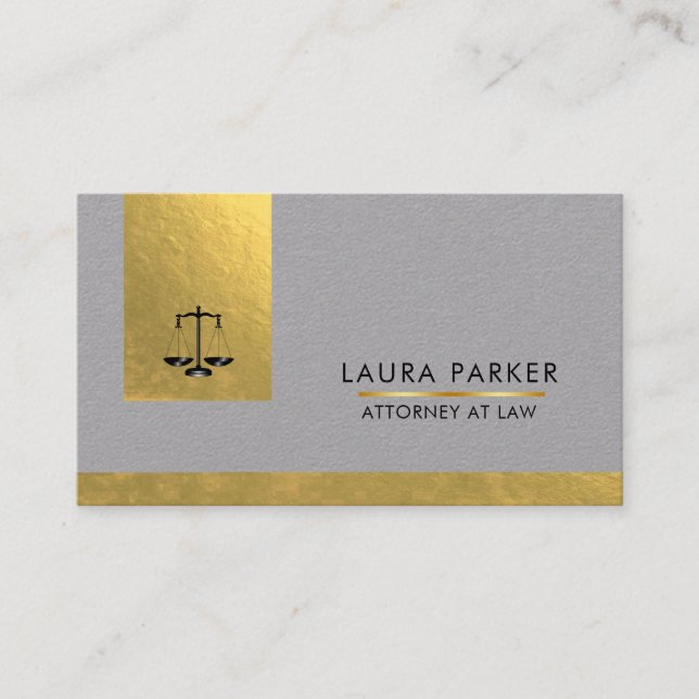 Carte De Visite Avocat En Droit Black Scale Gold Classic (Devant)