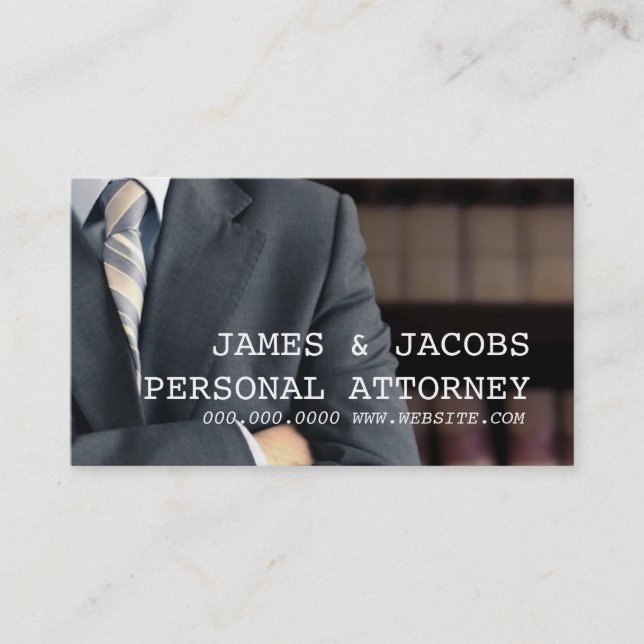 Carte De Visite Avocat en droit des blessures personnelles (Devant)
