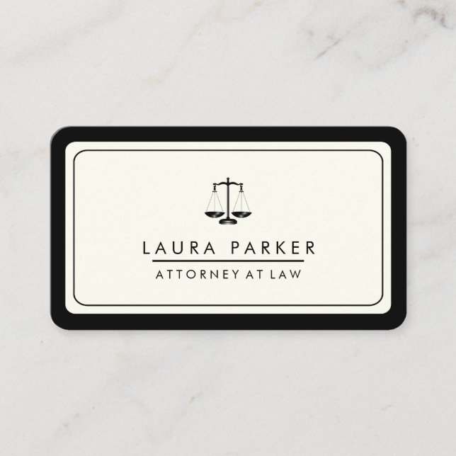 Carte De Visite Avocat en droit Noir échelle professionnelle (Devant)
