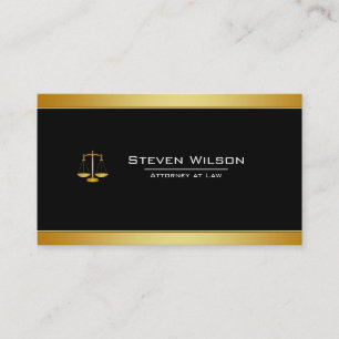 Carte De Visite Avocat en droit Noir et or Échelle juridique